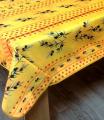 Nappe provençale, Rameaux d'olives, écru ou jaune, rectangulaire, 100% polyester anti-taches